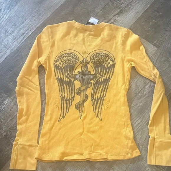 Harley-Davidson Women's Golden Long Sleeve Tee - Picture 2 of 3